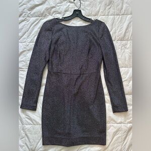 Diane Von Furstenberg Silver Metallic Dress Women Size 8